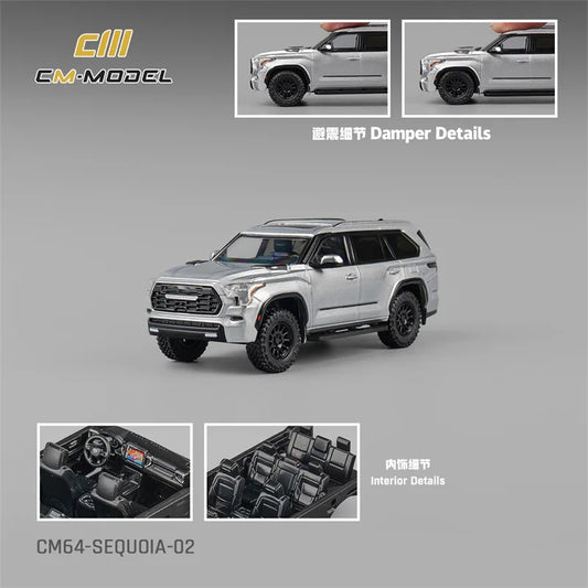 CM MODEL 1:64 Sequoia Silver Die-Cast Car Model Collection Miniature