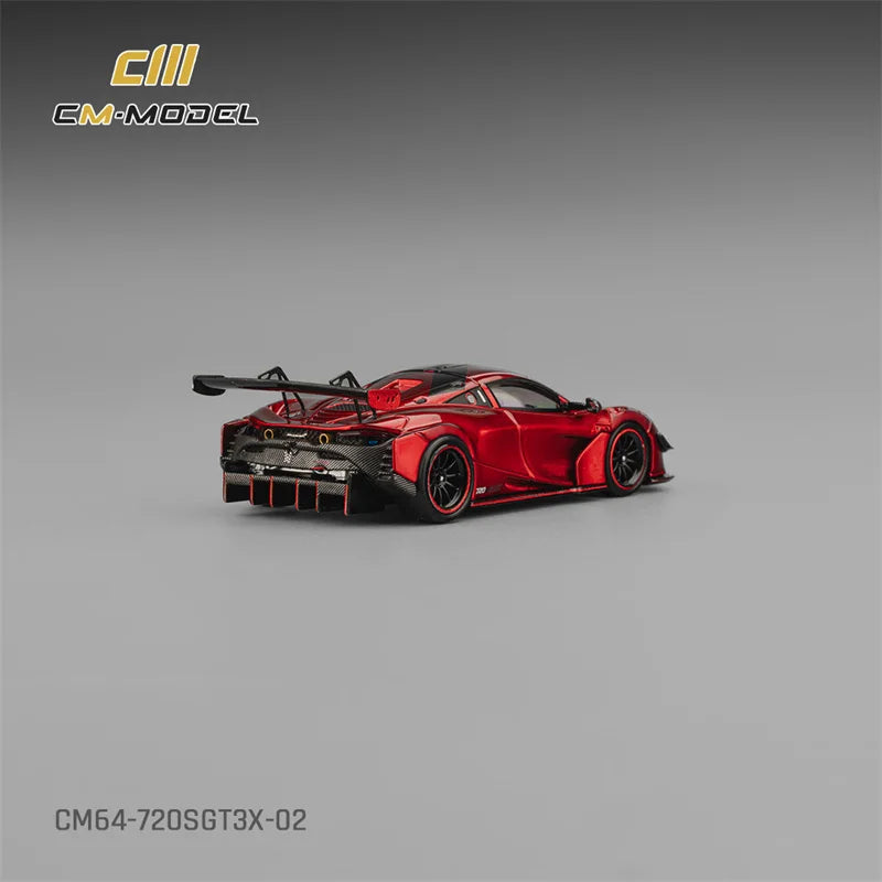 CM MODEL 1:64 720SGT3X Metallic red Diecast Model Car