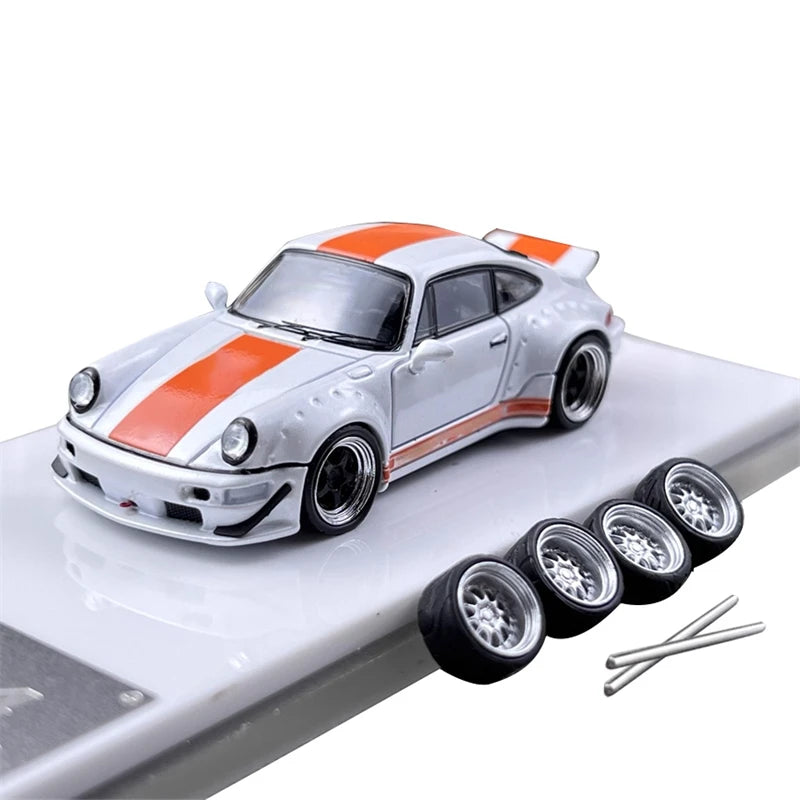 Fast Speed FS 1:64 Rauh Welt RWB964 Wide Body White Orange / Orange / Black Limited499 Diecast Model Car