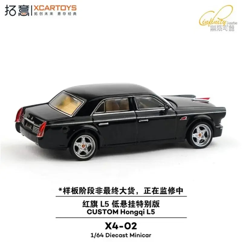 PreSale Xcartoys 1:64 CUSTOM Hongqi L5 Black Collection Miniature Diecast Metal Model Car