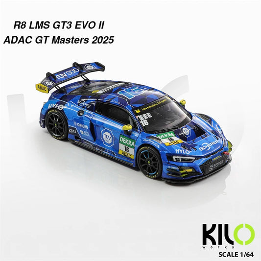 KILO 1:64 GT3 R8 LMS EVO II ADAC GT Masters 2025 NO.1 / No.16 Die-Cast Car Model Miniature Gifts