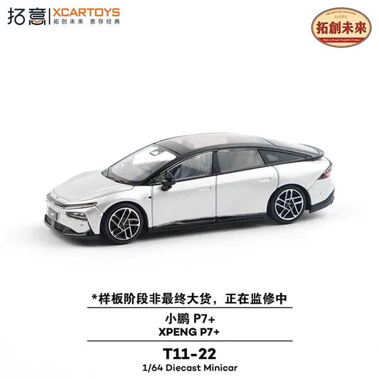 Xcartoys 1:64 XPeng P7+ silver T11-22 Diecast Model Car