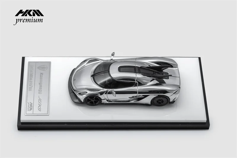 HKM Premium 1:64 Koenigsegg Jesko Attack Chrome Silver Diecast Model Car