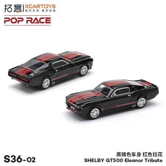 [PreSale] Xcartoys x POP RACE 1:64 Shelby Mustang GT500 Eleanor Tribute Black Diecast Model Car