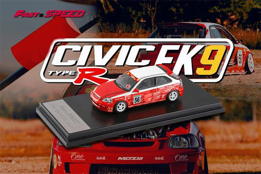 Fast Speed FS 1:64 Civic Type-R Mk1 EK9 Spoon Red #56 limited999 Diecast Model Car