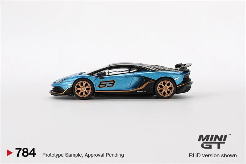 **Pre-Order** MINI GT 1:64 Aventador SVJ 63 Blu Aegir Blue RHD Diecast Model Car