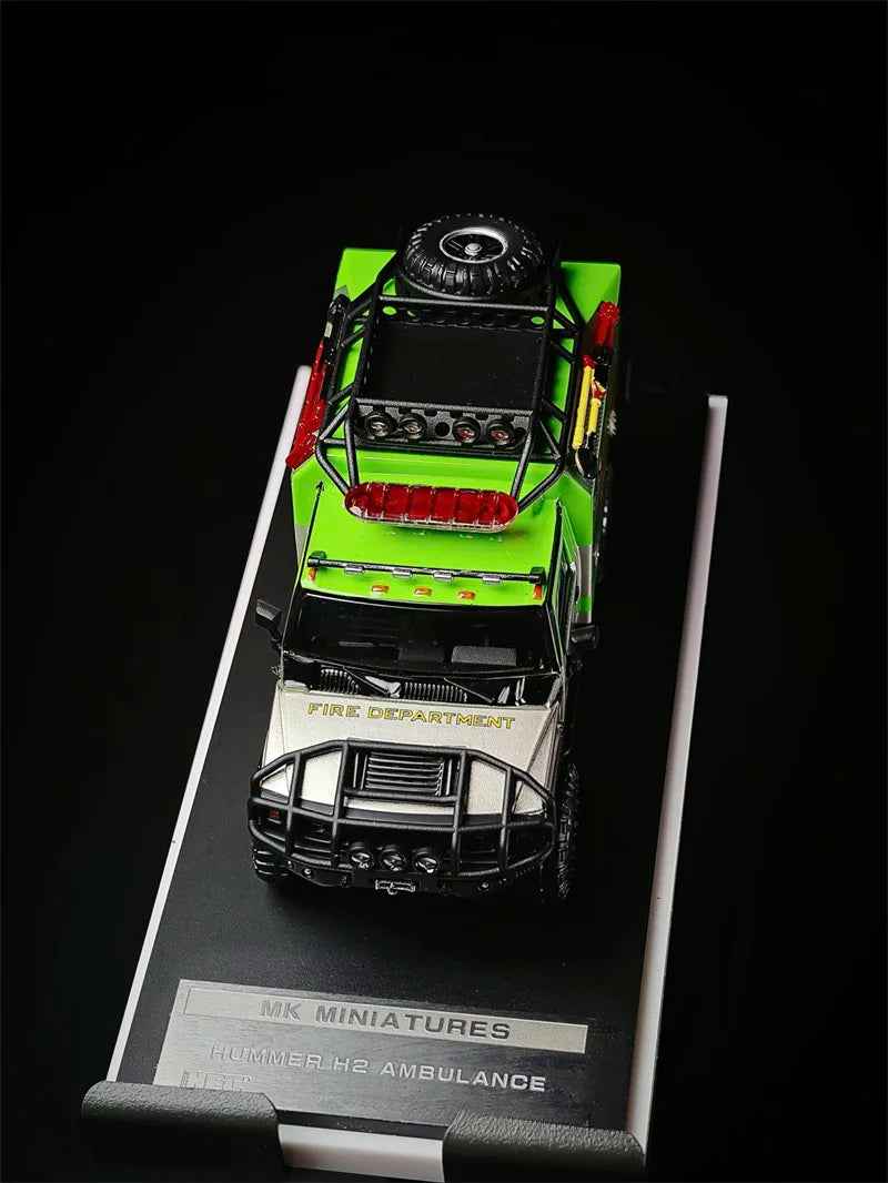 MK Miniatures 1:64 H2 Hummer Ambulance Die-Cast Car Model Miniature Gifts
