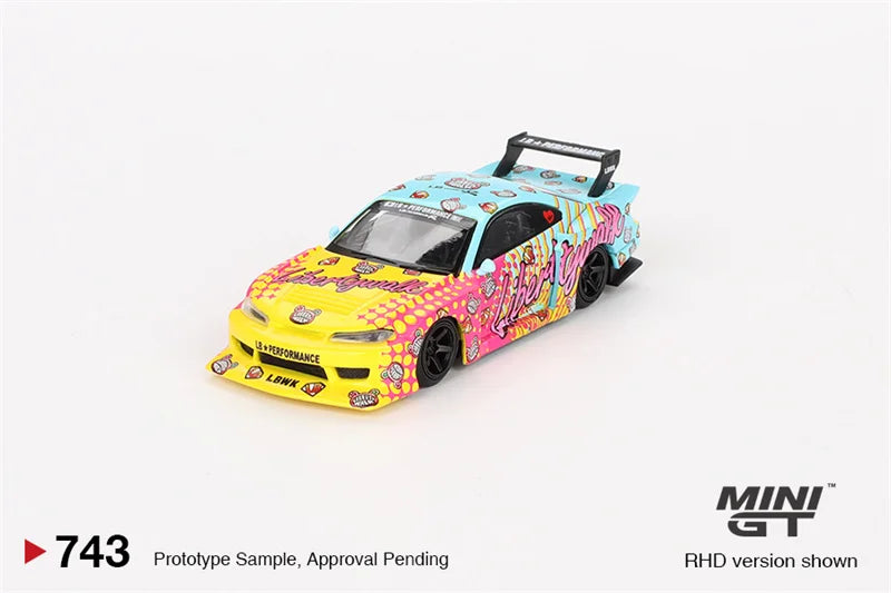 MINI GT 1:64 LBWK LB-WORKS ABARTH 595 35GT-RR KUMA ER34 Countach S15 RX-7 Diecast Model Car
