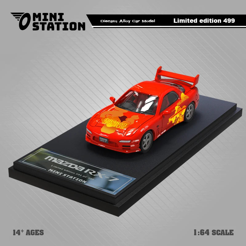 Mini Station  1:64 RX-7 Orange Fast & Furious limited499 Diecast Model Car