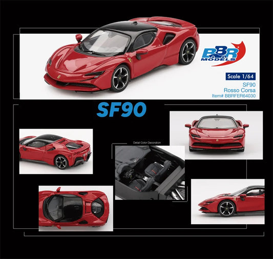 BBR 1:64 SportCar SF90 Rosso Corsa Diecast Model Car