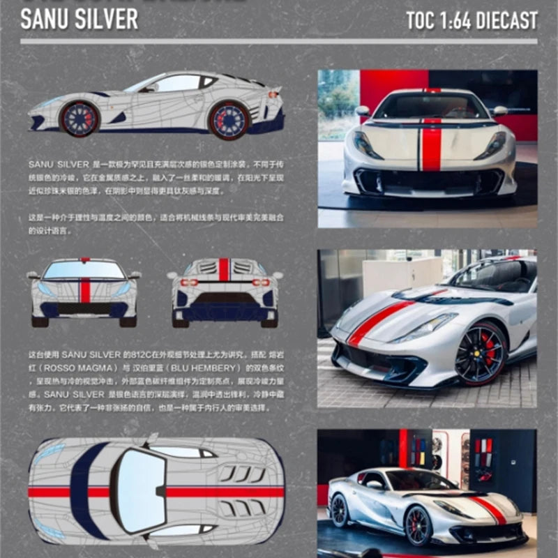 TOC Diecast 1:64 812 Competizione FE812C Diecast Model Car