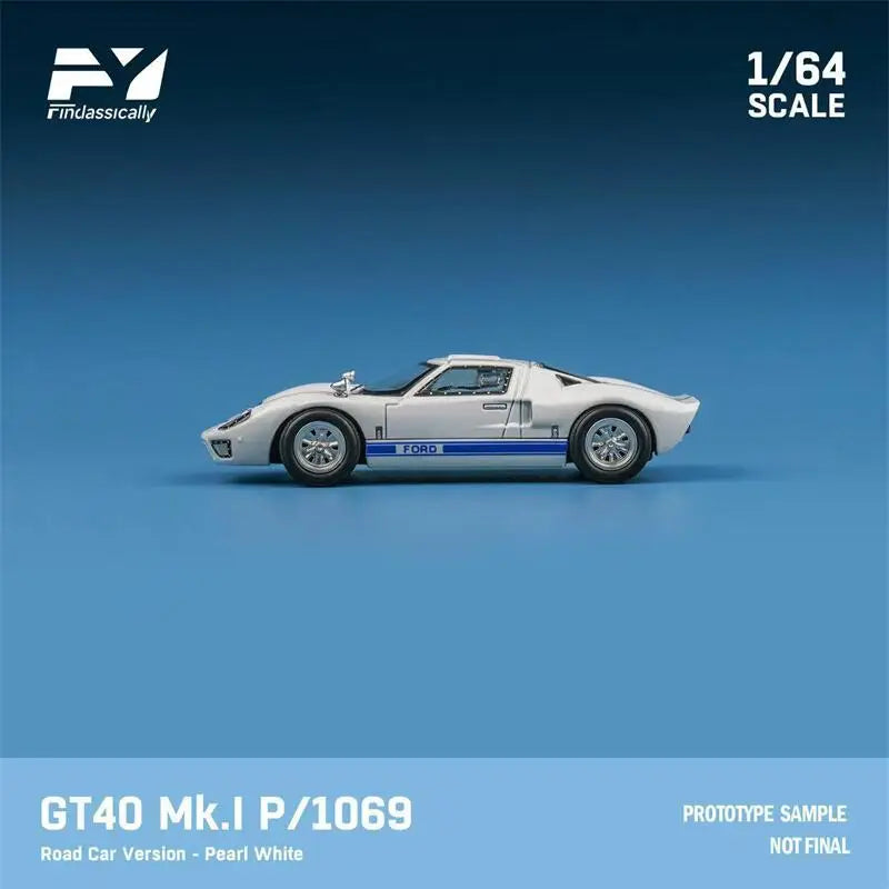 [PreSale] Findclassically 1:64 GT40 Mk.I P1059 White / Mk.II P1031 “Holman & Moody” #6 1966 limited500 Diecast Model Car