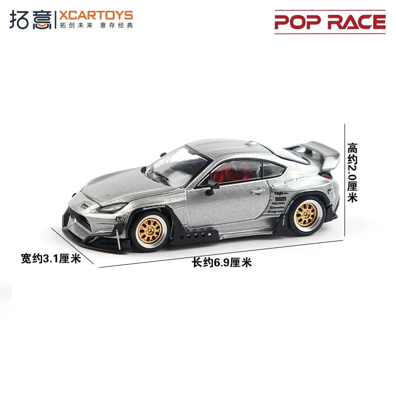 Xcartoys x POP RACE 1:64 PANDEM GR 86 Silver Diecast Model Car