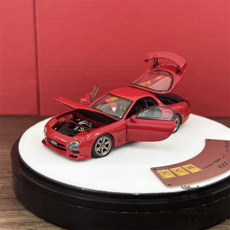 PGM 1:64 RX7 Red limited999 Diecast Model Car