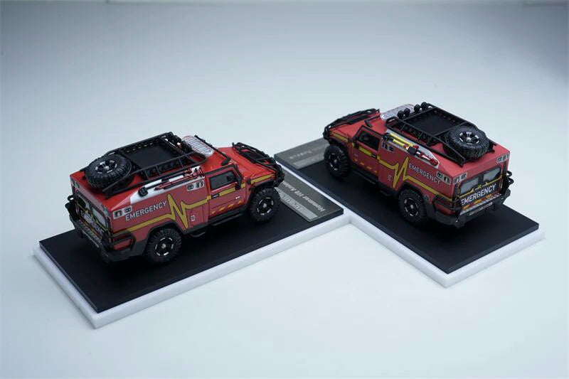 MK Miniature 1:64 H2 Hummer Amblance Emergency Die-Cast Car Model Miniature Gifts