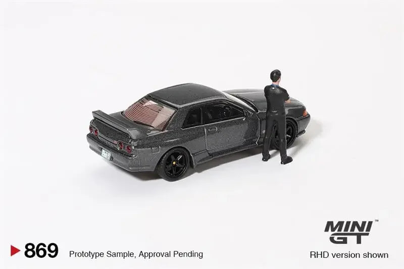 **Pre-Order** MINI GT 1:64 Skyline GT-R (R32) Nismo Gunmetal W/ Matsuda Figure RHD Diecast Model Car