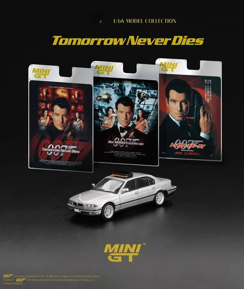 MINI GT 1:64 750IL Tomorrow Never Dies Blister Packaging Diecast Model Car