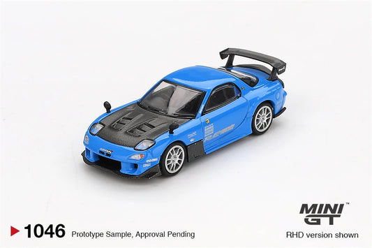 MINI GT 1:64 RX-7 RE-Amemiya 20B NA 3ROTOR-7 “Ama-san Go”Blue Diecast Model Car