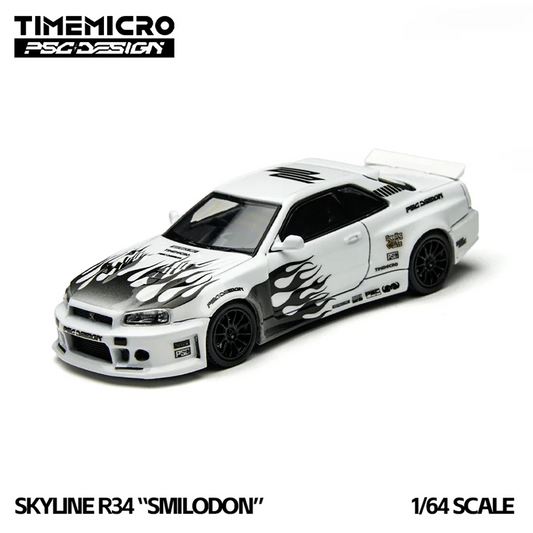 TimeMicro × PSC DESIGN 1:64 R34 Smilodon Die-Cast Car Model Miniature Gifts