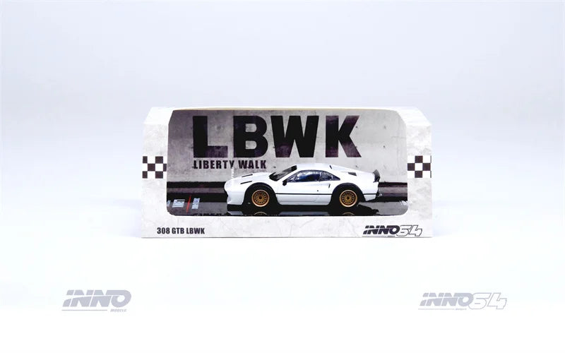 INNO 1:64 LBWK 308 GTB White Diecast Model Car