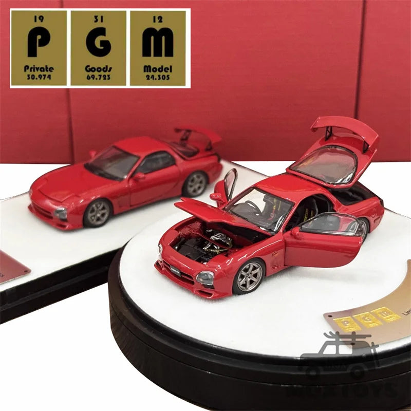 PGM 1:64 RX7 Red limited999 Diecast Model Car