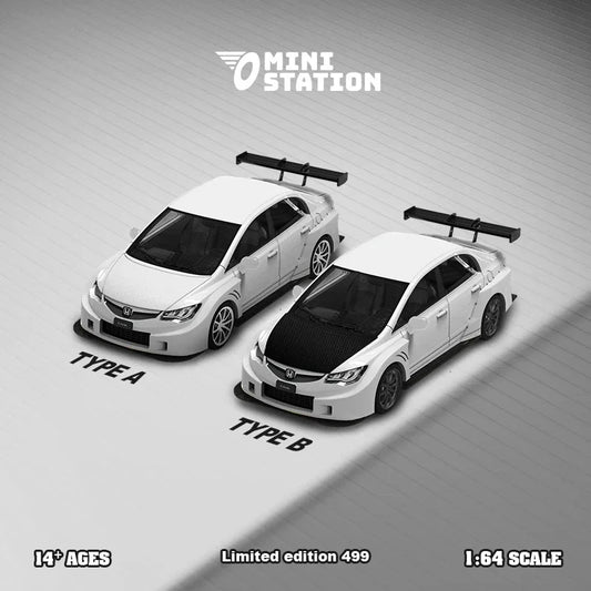 Mini Station  1:64 FD2 White TypeA / TypeB Diecast Model Car