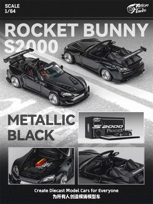 Micro Turbo 1:64 S2000 / 180SX Rocket Bunny Metal white Limited999 Diecast Model Car
