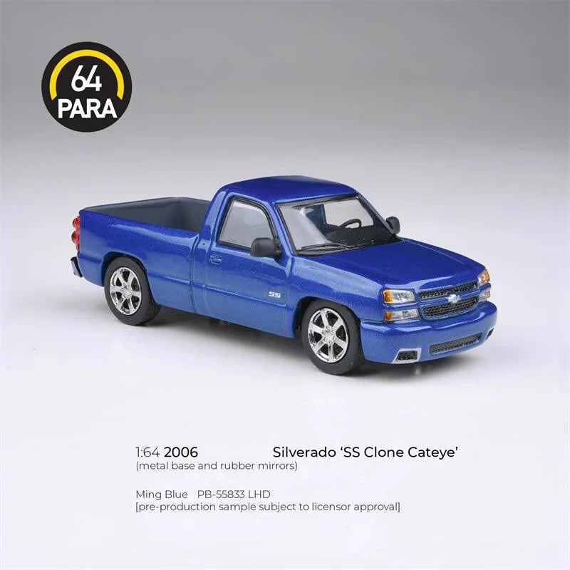 Para64 1:64 2006 General Motors SilveradoSS Clone Cateye Single Cab Die-Cast Car Model Collection Miniature Gifts
