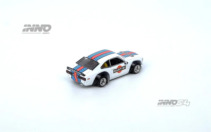 INNO 1:64 SAVANNA RX3 MARTINI RACING Livery White Stripe Diecast Model Car