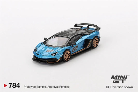 **Pre-Order** MINI GT 1:64 Aventador SVJ 63 Blu Aegir Blue RHD Diecast Model Car