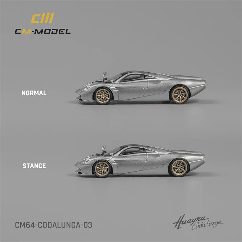 CM MODEL  1:64 Pagani Codalunga （Metallic silver） Diecast Model Car