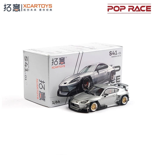 Xcartoys x POP RACE 1:64 PANDEM GR 86 Silver Diecast Model Car