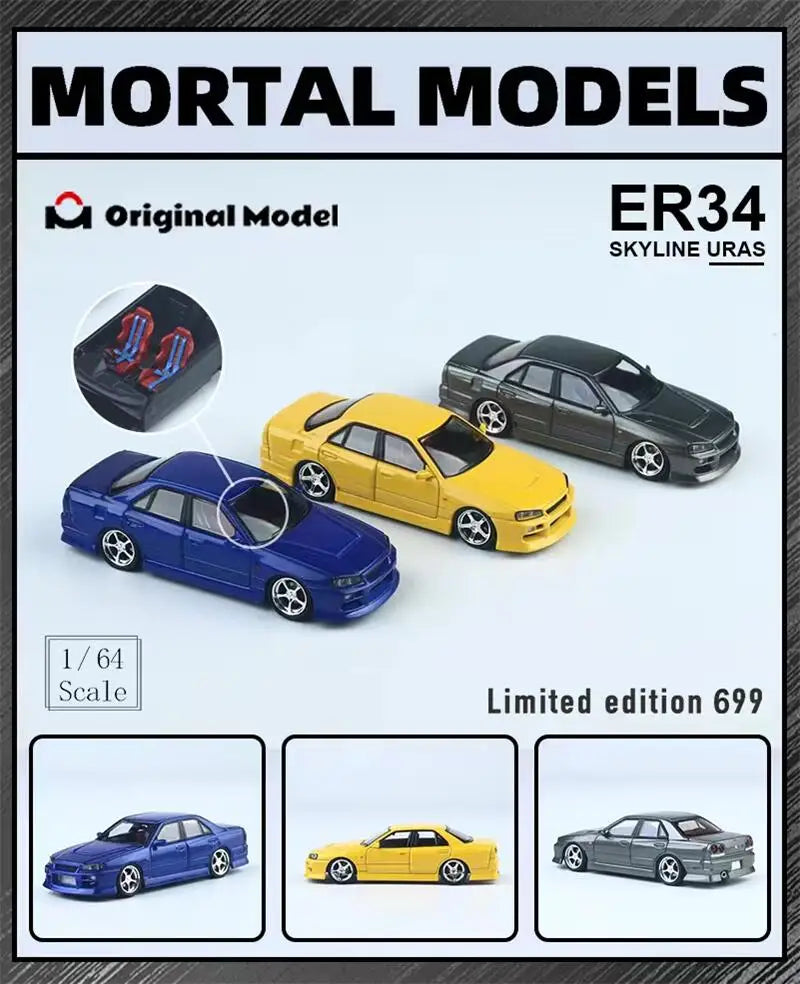**Pre-Order** Mortal x OM 1:64 Skyline ER34 limited699 Diecast Model Car