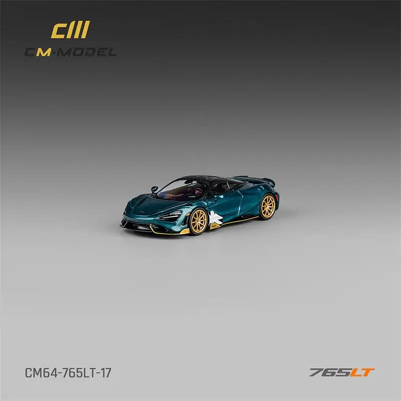 CM MODEL  1:64 765LT Metallic black green Diecast Model Car