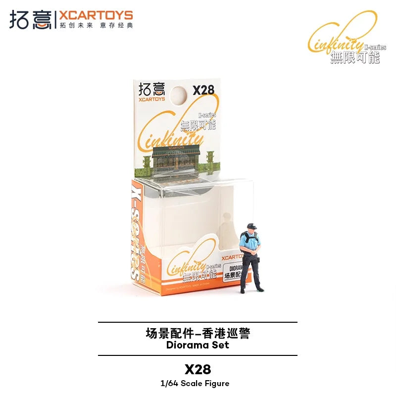 Xcartoys 1:64 Hong Kong patrolman Diorama Set Model Collection Miniature Gifts