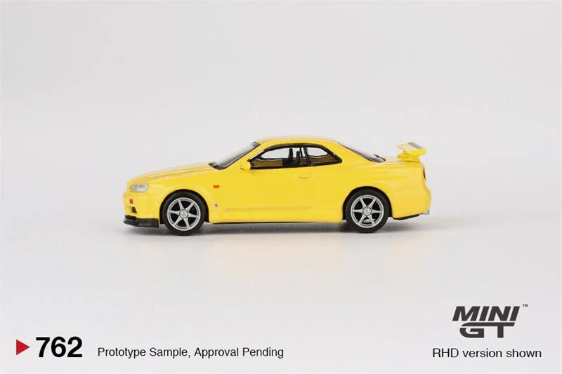 **Pre-Order** MINI GT 1:64 Skyline GT-R (R34)  V-Spec  Lightning Yellow Diecast Model Car