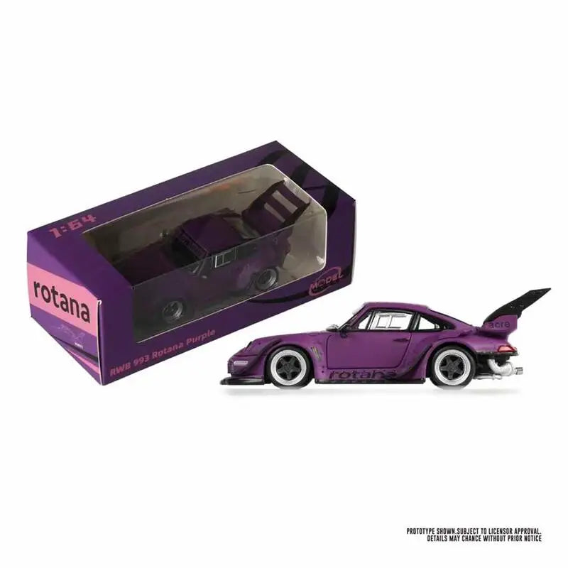 ModelModel 1:64 Forester SG9 Sti  RWB 993 Rotana High Wing / #18 GT Wing Purple Diecast Model Car