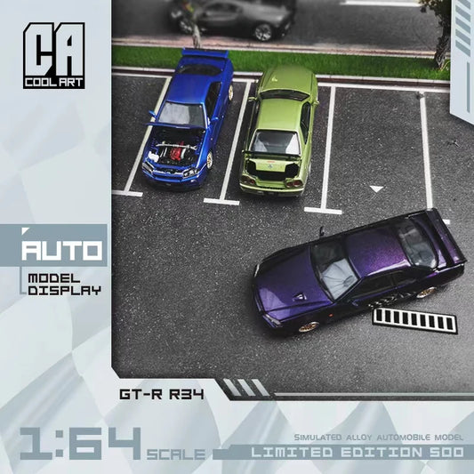 Cool ART 1:64 Nissan Gtr34 Blue / Green / Purple limited500 Diecast Model Car