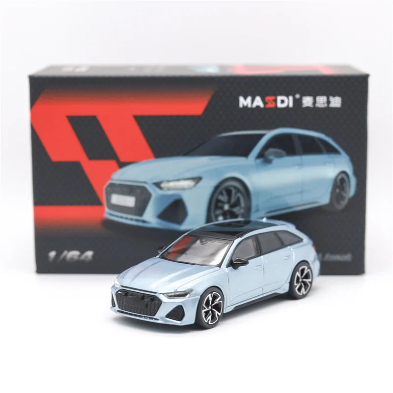 MASDI 1:64 RS6 Avant Ice  Blue Diecast Model Car