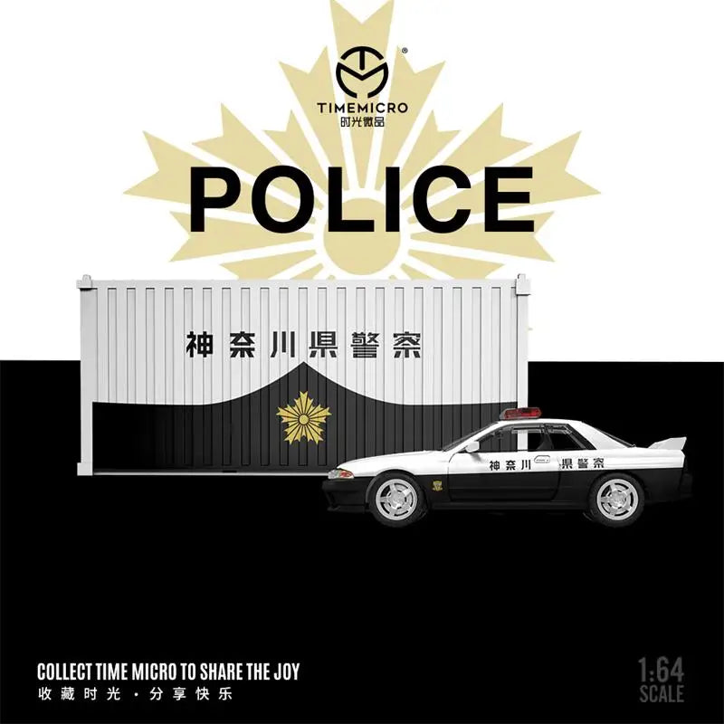 Time Micro 1:64 GTR R32 Police Car Limited999 Diecast Model Car