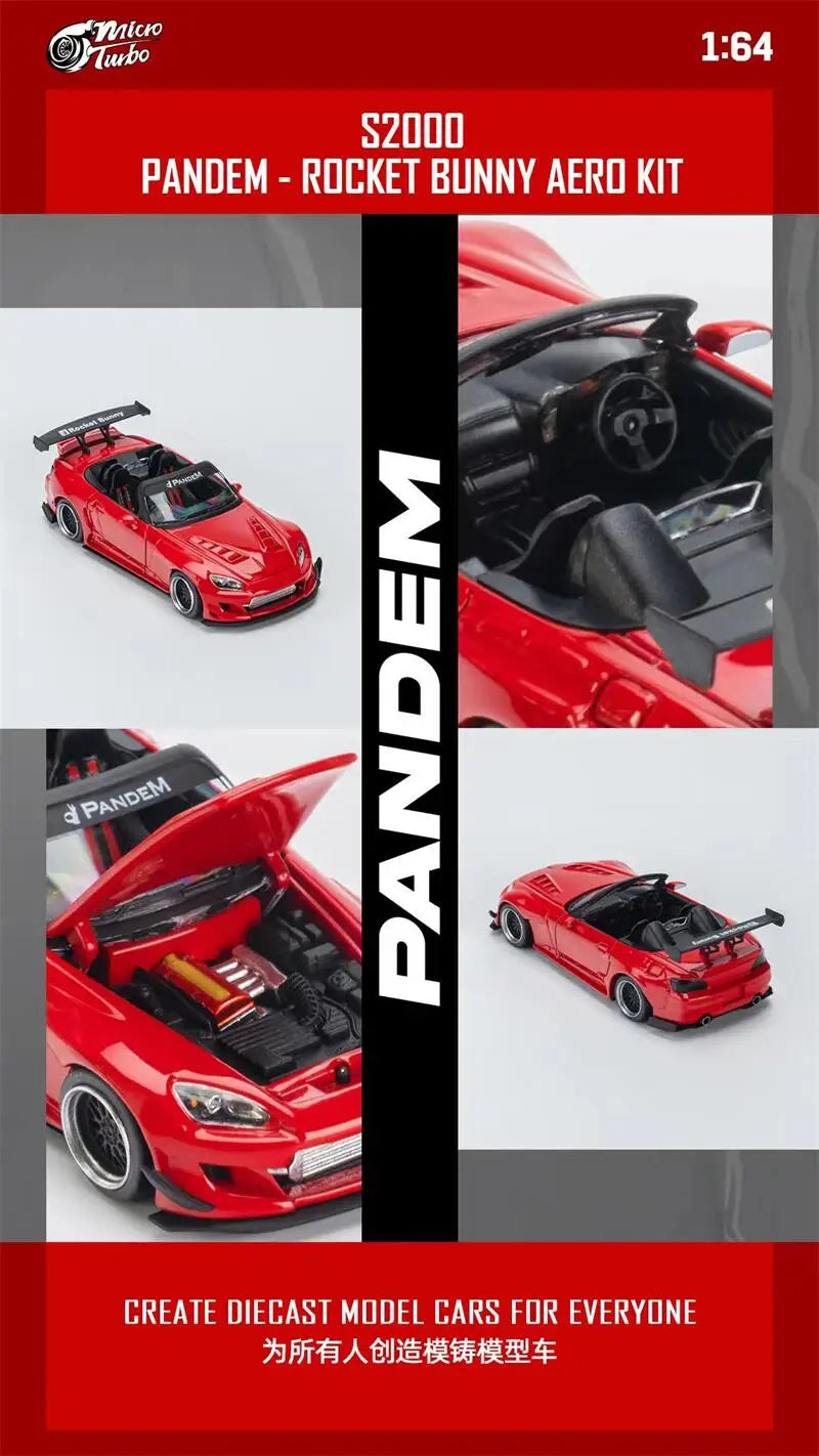 Micro Turbo 1:64 S2000 Rocket Bunny Red Diecast Model Car