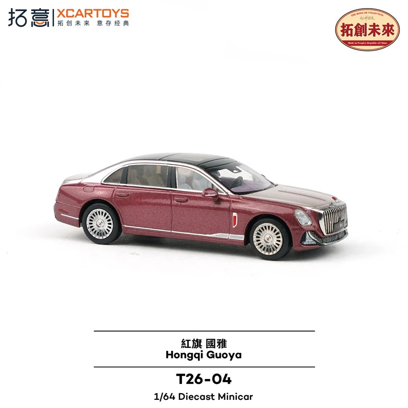 Xcartoys 1:64 HongQi GuoYao Red Black Diecast Model Car