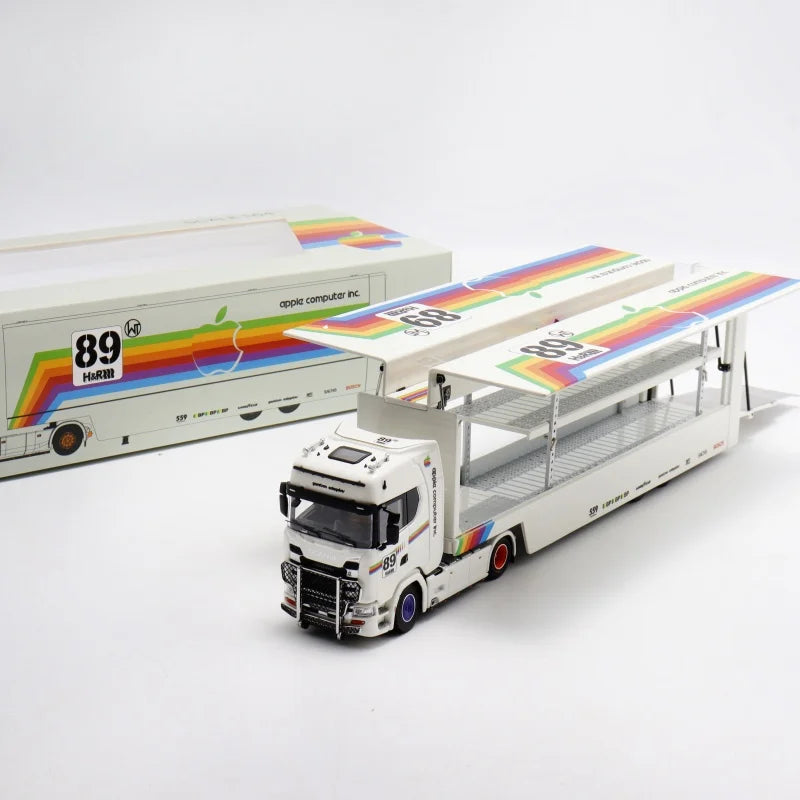 KengFai 1:64 S730 V8 AppleWhite No89 Truck Transporter Diecast Collector's Vehicle Model Car
