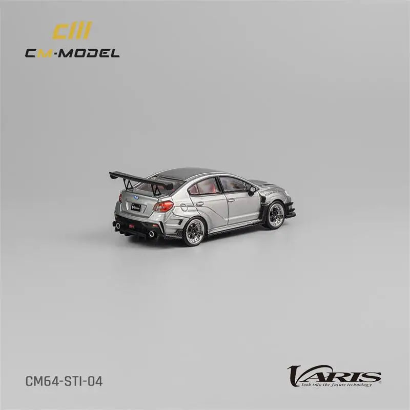 CM MODEL  1:64 Varis Widebody STI Silver Diecast Model Car