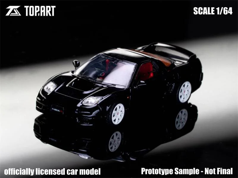 Topart 1:64 2002-05 NSX-R NA2 Metallic Black Die-Cast Car Model Miniature Gifts