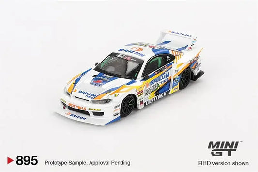 MINI GT #895 1:64 LBWK LB-Super Silhouette S15 SILVIA #555 2023 Die-Cast Car Model Collection Miniature
