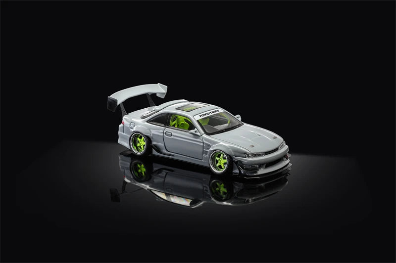 MORTAL 1:64 GT-SPEC V1 S14 SEIJI OOKAWARA concrete grey Die-Cast Car Model Miniature Gifts