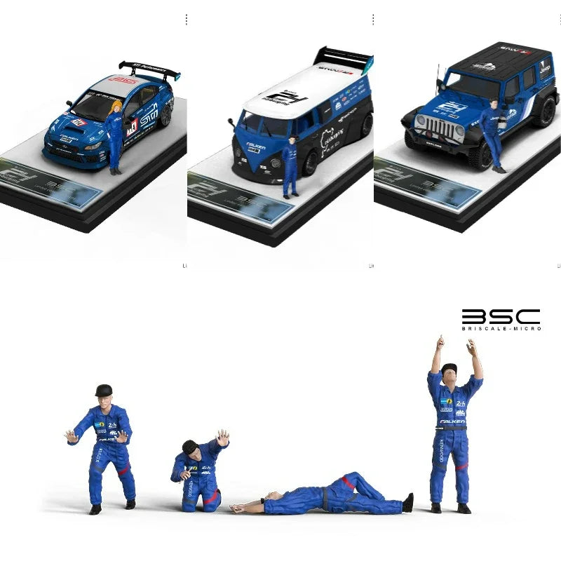 BSC 1:64 STI T1 Wrangler Figures set Trailer set limited499 Diecast Model Car