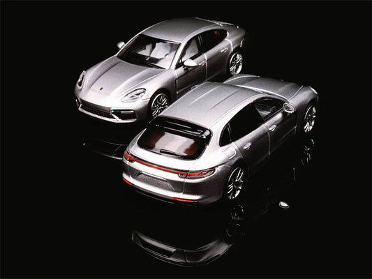 Furuya 1:64 Panamera Turbo Sedan / Shooting Brake GT Pearl white / Silver Die-Cast Car Model Collection Miniature