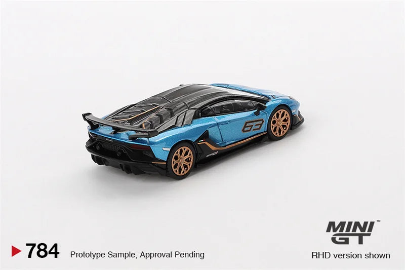 **Pre-Order** MINI GT 1:64 Aventador SVJ 63 Blu Aegir Blue RHD Diecast Model Car